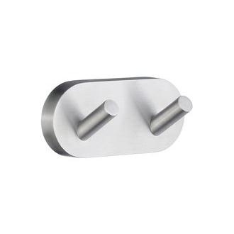 Smedbo HS356 3 1/2 in. Double Towel Hook in Brushed Chrome from the Home Collection